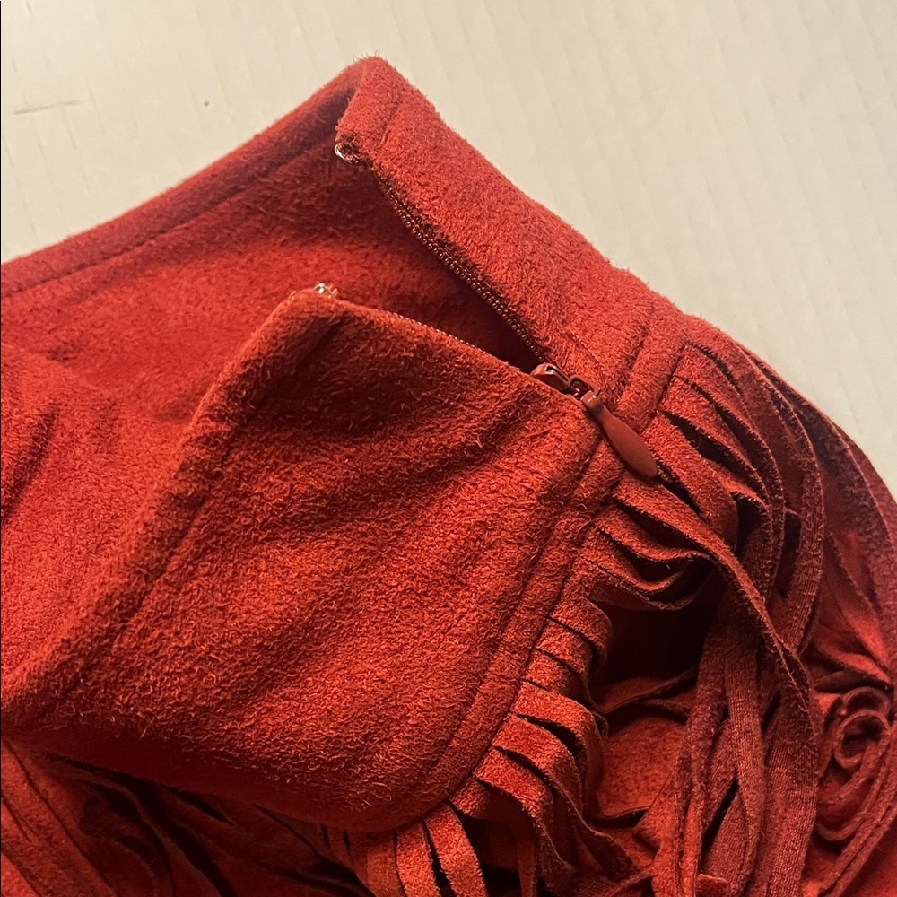 Express Scarlet Fringe Mini Skirt - Picture 4 of 6